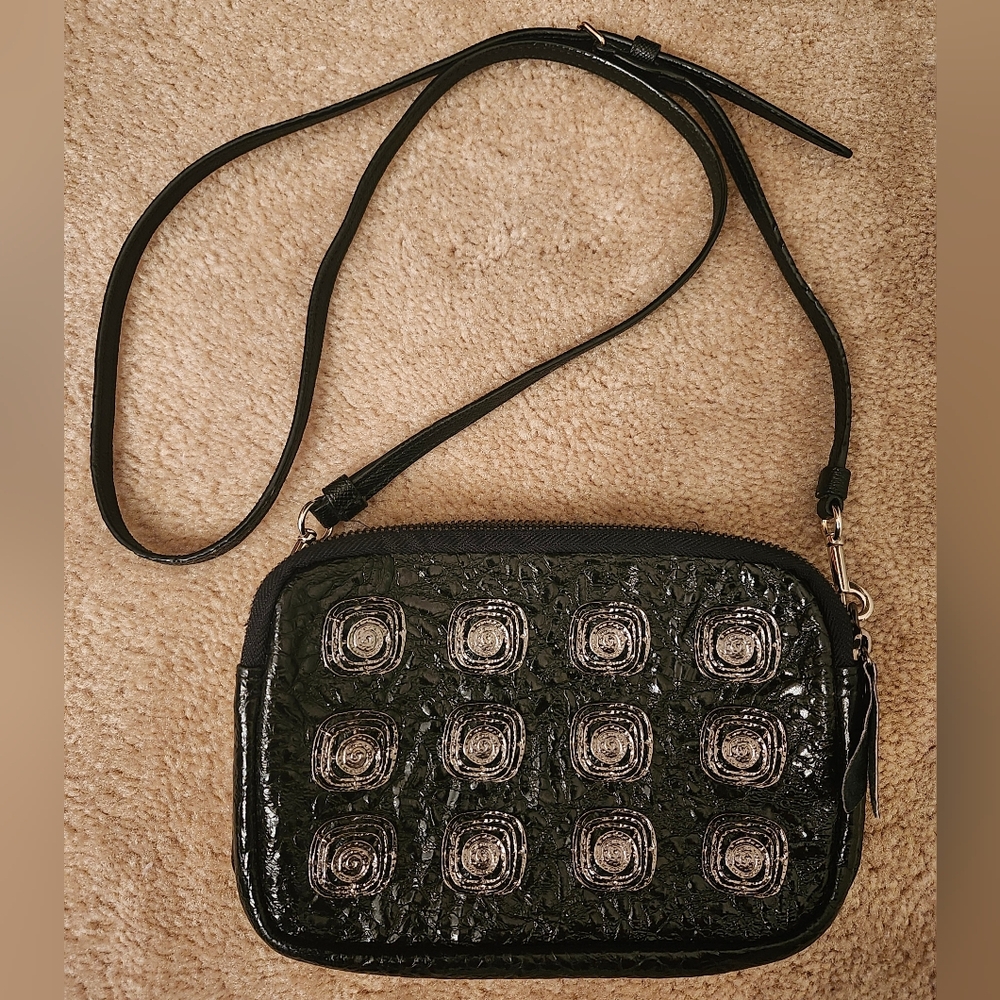 Black Crossbody Bag With Embellishments